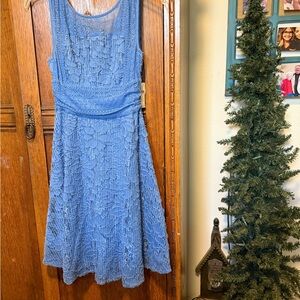 Moulinette Soeurs Blue Lace Midi Dress